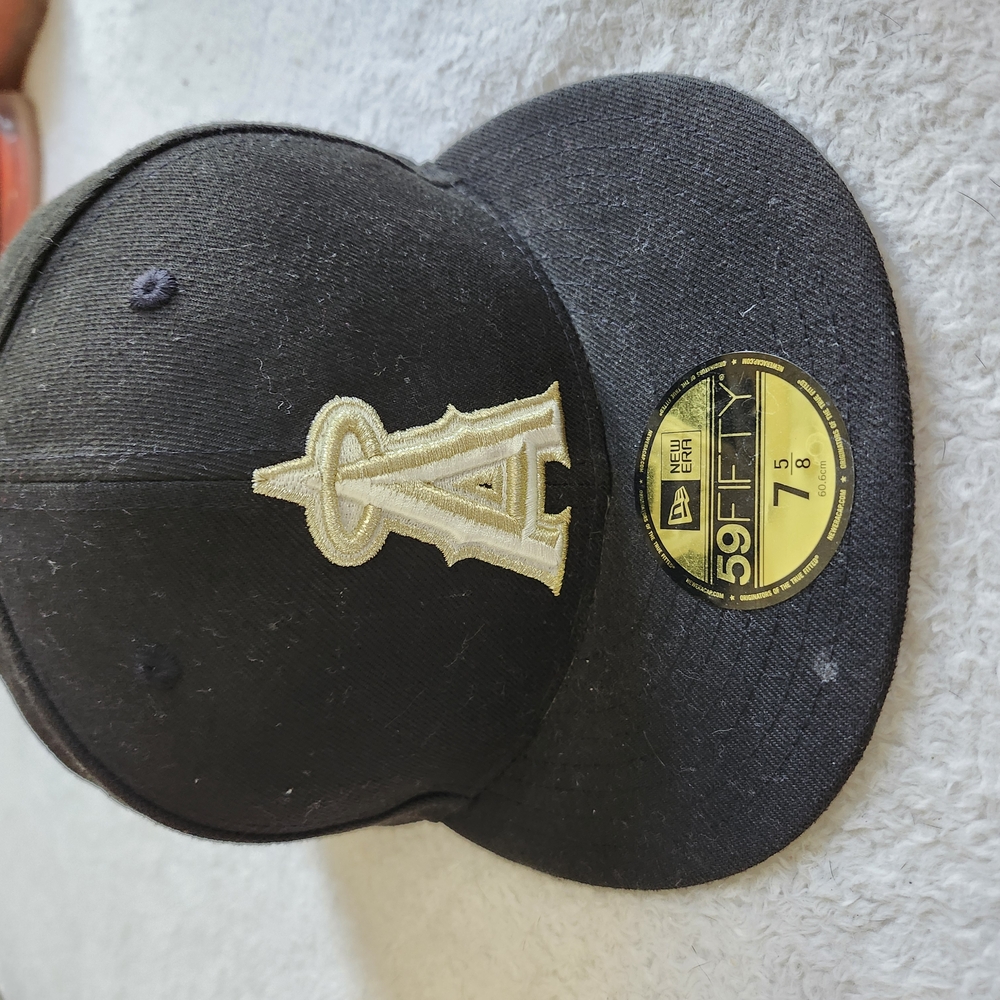 New Era Black Fitted Cap with Gold Logo